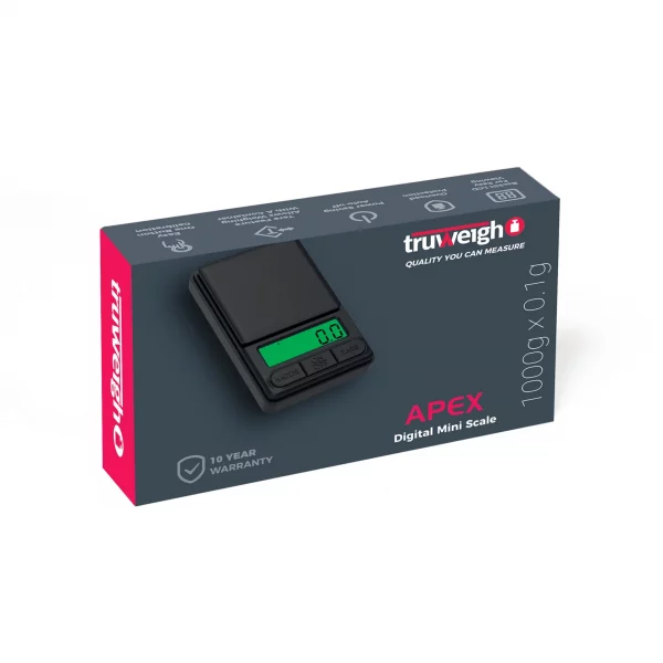 SC 215 Truweigh APEX Digital Mini Scale 1000g x 0.1g Black SP02