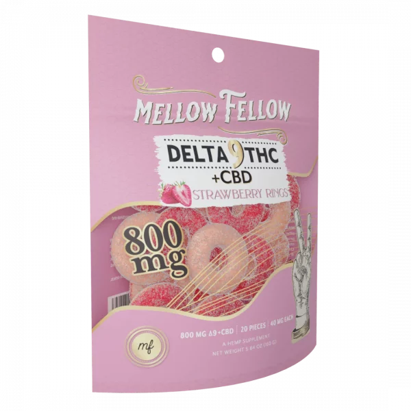 Mellow Fellow Edible Gummies strawberry rings