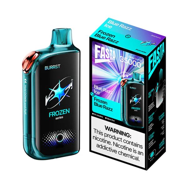 blue razz ice frozen blue razz fasta burrst 35k puffs disposable 1