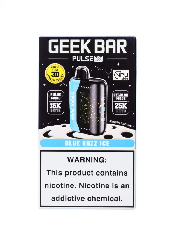 geek bar pulse x 25k blue razz ice box