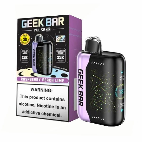raspberry peach lime geek bar pulse x 25000 puffs disposable 1 1