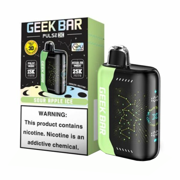 sour apple ice geek bar pulse x 25000 puffs disposable 1 1