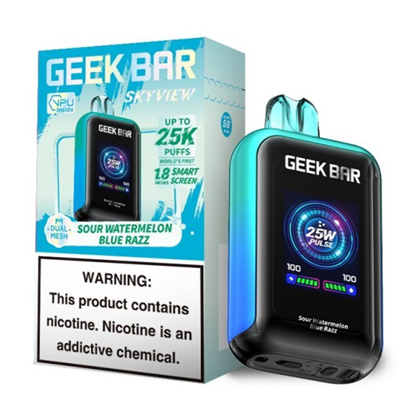 sour watermelon blue razz geek bar sky viewdisposable 25k puffs 1
