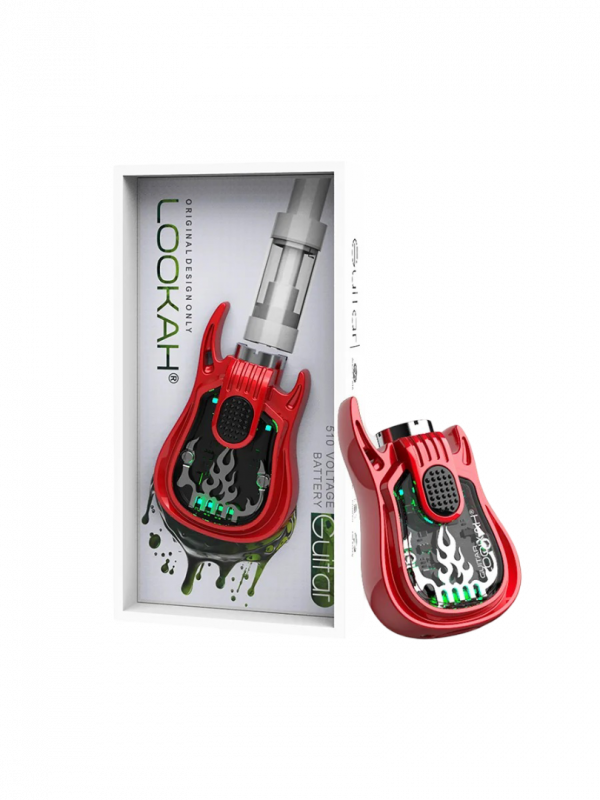 lookah guitar 510 thread vape battery red
