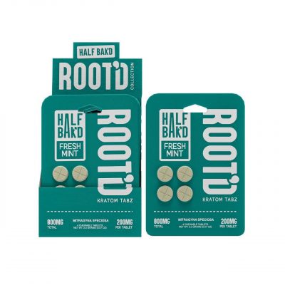Kratom - Half Bak'd - Rooted 200mg Tabz - Box of 10