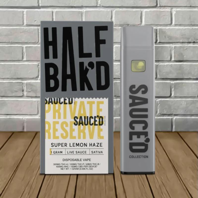 Hmp - Half Bak'd - Sauced - 1g Disposable - Super Lemon Haze - Box of 5