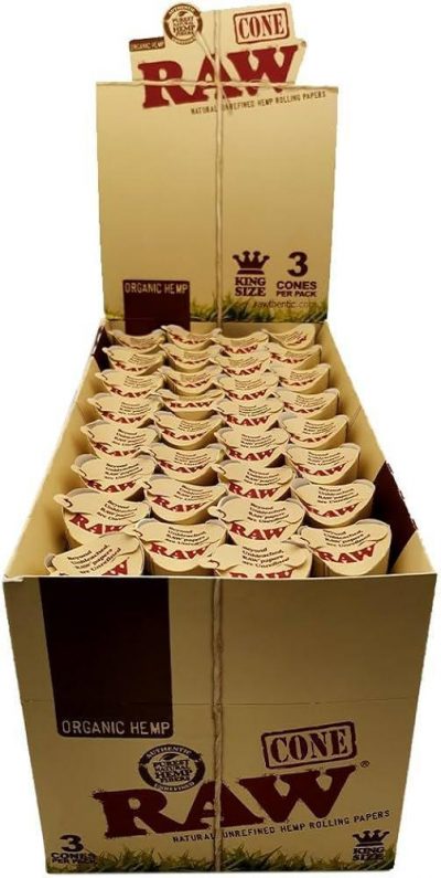 Paper - RAW - Organic HMP - Cone - KIngsize - 32pk
