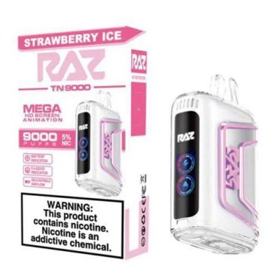 Vape - Raz TN9000 - Strawberry Ice  - Box of 5