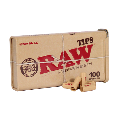 Paper - Raw - Pre Rolled Tips Tin - Box of 6