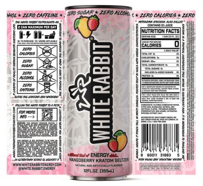 Drinks - Kratom - White Rabbit - Kratom Seltzer - Mango Berry