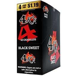 Tobacco - 4K's Cigarillos - Black Sweet - ( 4 for $1.19) - Single