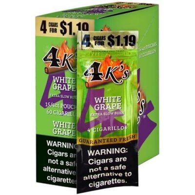 Tobacco - 4K's Cigarillos - White Grape - ( 4 for $1.19)- Box of 15
