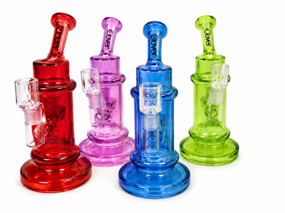 Water Pipe - Glass - Clover - Wide Base Donut Perc (WPE-1012)