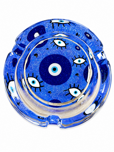 Accessories - Ashtray - Glass - Blue Evil Eye (AT-32)