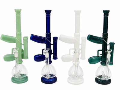 Water Pipe - Glass - Clover - Beaker Gun Design