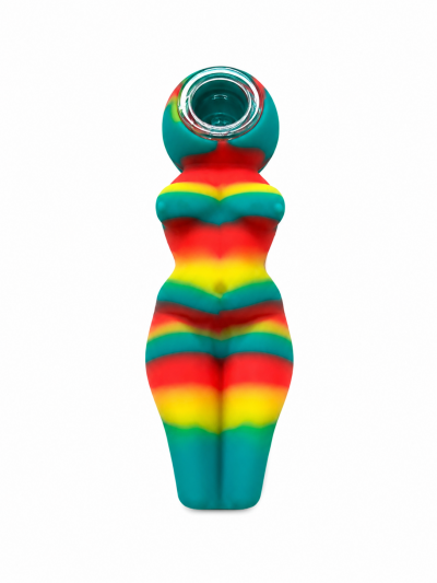 Accessories - Hand Pipe - Silicone - Rasta Lady (SHP-16)
