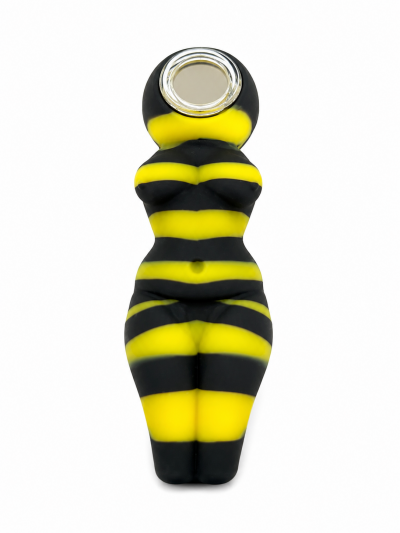 Accessories - Hand Pipe - Silicone - Bee Naked Lady (SHP-17)