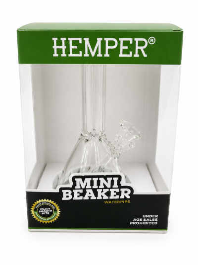 Water Pipe - Glass - Hemper - Clear Mini Beaker Waterpipe - 8101329126890