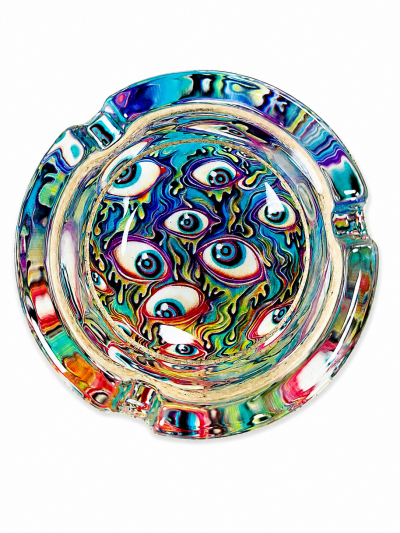 Accessories - Ashtray - Multi Colored Swirly Eyes - (AT-26)