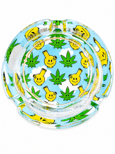 Accessories - Ashtray - Glass - Leaf & Water Pipe (AT-37)