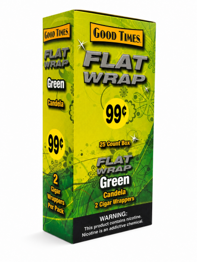 Tobacco - Flat Wraps - Green - Box of 25