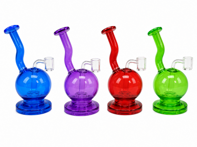 Water Pipe - Glass - Clover - Ball Dab Rig (WPE-1013)W