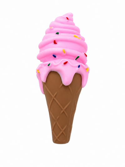 Accessories - Hand Pipe - Silicone - Pink Ice Cream Cone (A1)