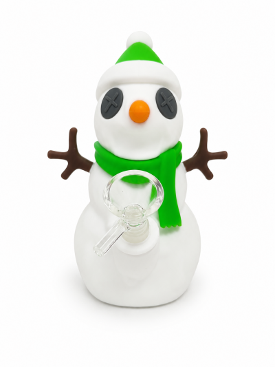 Water Pipe - Silicone - Zombie Snowman - Green 3334688153596
