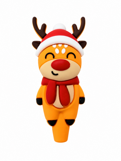 Accessories - Hand Pipe - Silicone - Smiling Reindeer (SHP-44)