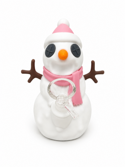 Water Pipe - Silicone - Zombie Snowman - Pink 3334688153497
