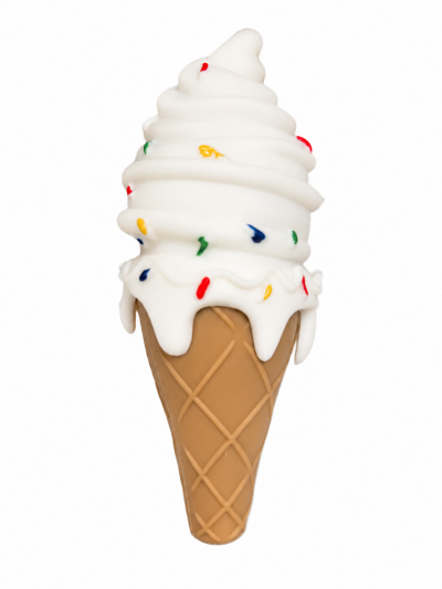 Accessories -Hand Pipe - Silicone - Ice Cream Cone - White (SHP-3)