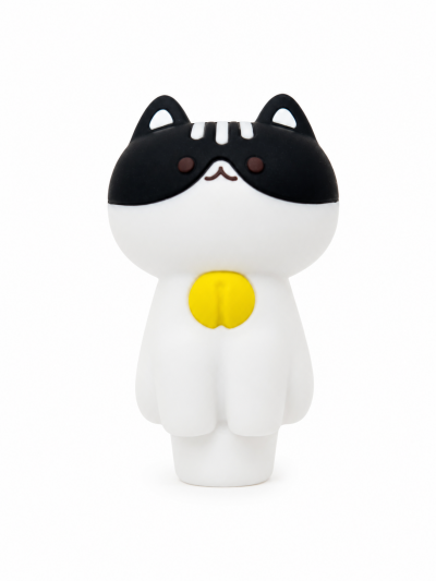 Accessories - Hand Pipe - Silicone - Kitten - White/Black (SHP-125)