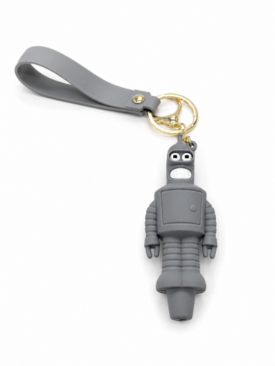 Accessories - Hand Pipe - Silicone - Grey Robot Key Chain (SHP-79)
