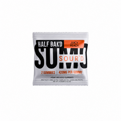 Hmp - Half Bakd - Gummies 2 pk 420 mg Sour Juicy Peach - Single