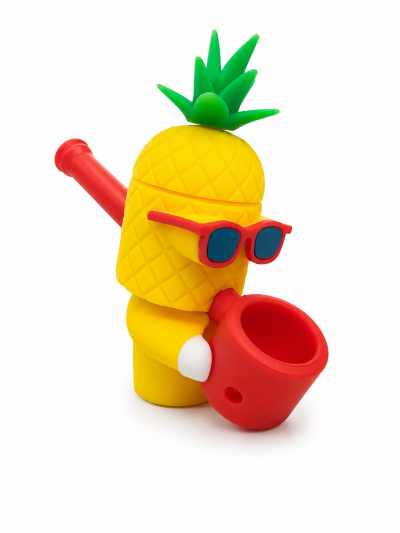 Accessories - Hand Pipe - Silicone - Pineapple W/ Sunglasses (SHP-51)