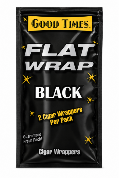 Tobacco - Flat Wraps - Black - Box of 25